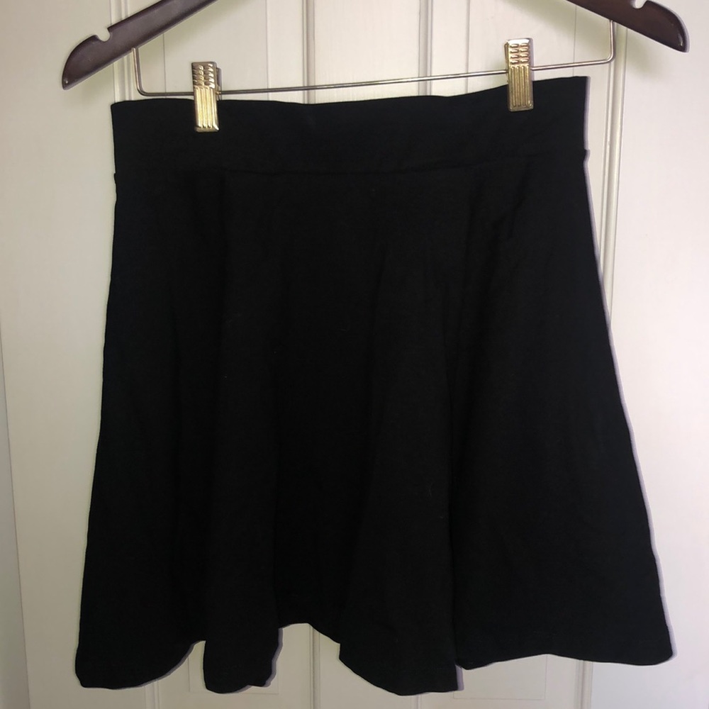 black fit and flare skirt
